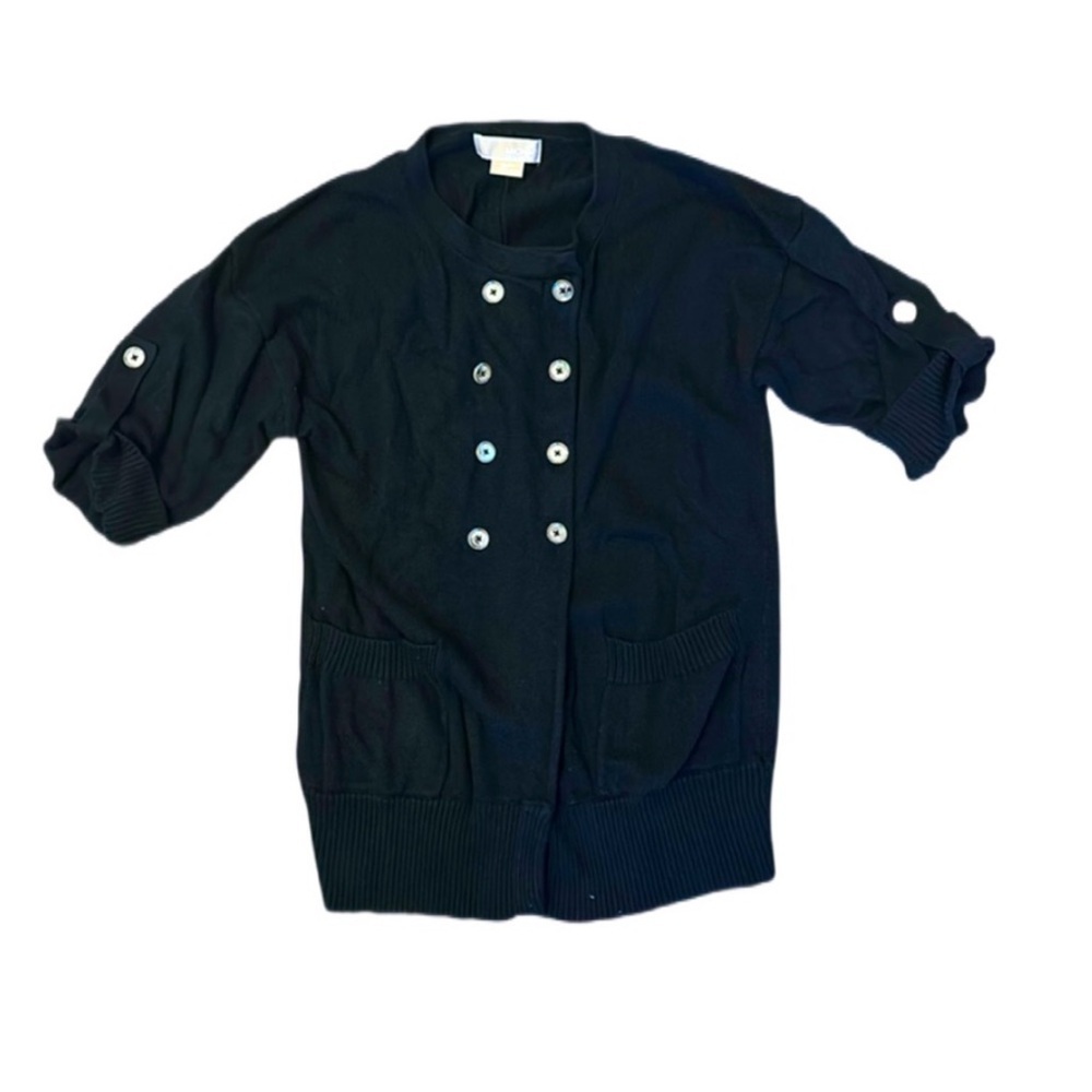 Michael by Michael Kors Quarter Sleeve Cardigan Small Excellent Condition Black